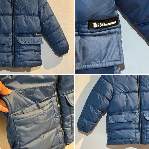 Ixtreme Winter Coat Jacket Boys Size Small Blue Fleece Lined Puffer Hood - Picture 5 of 16
